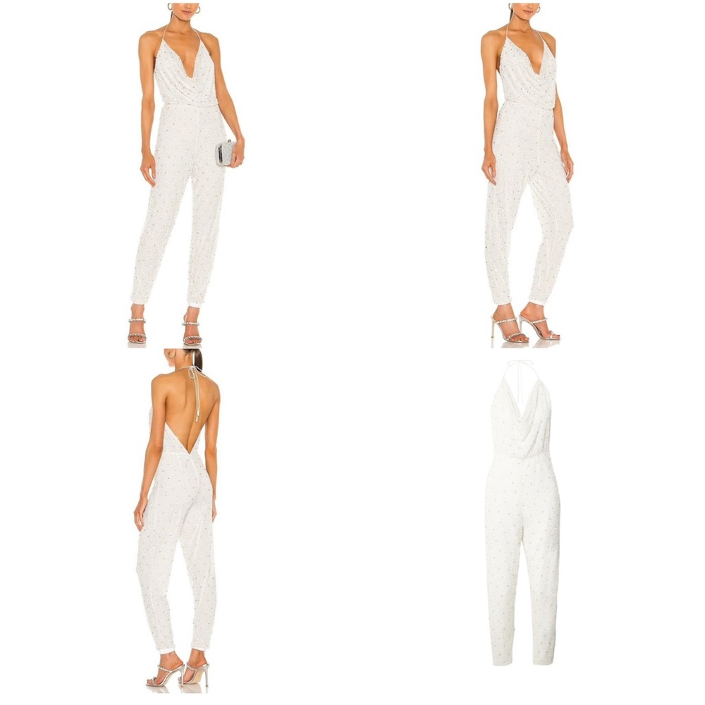 RETROFETE Skylar Jumpsuit In White, NWT, Size L, MSRP $1181 - Picture 7 of 13